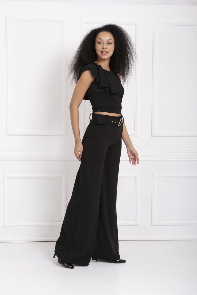 SENSE Sense Siyahkemerli İspanyol Paça Scuba Krep Pantolon Toptan Giyim Doğum Günü