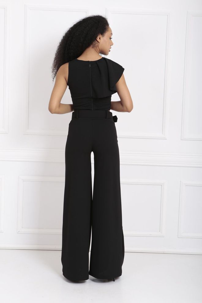 SENSE Sense Siyahkemerli İspanyol Paça Scuba Krep Pantolon Toptan Giyim 4