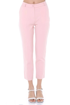 A wholesale clothing model wears sns10866-sense-powder-plus-size-trousers, Turkish wholesale Pants of SENSE