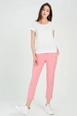 A wholesale clothing model wears sns10876-ankle-fabric-trousers-pink, Turkish wholesale  of 
