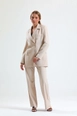 A wholesale clothing model wears sns10911-sense-stone-women's-suit-jacket-and-trousers, Turkish wholesale  of 
