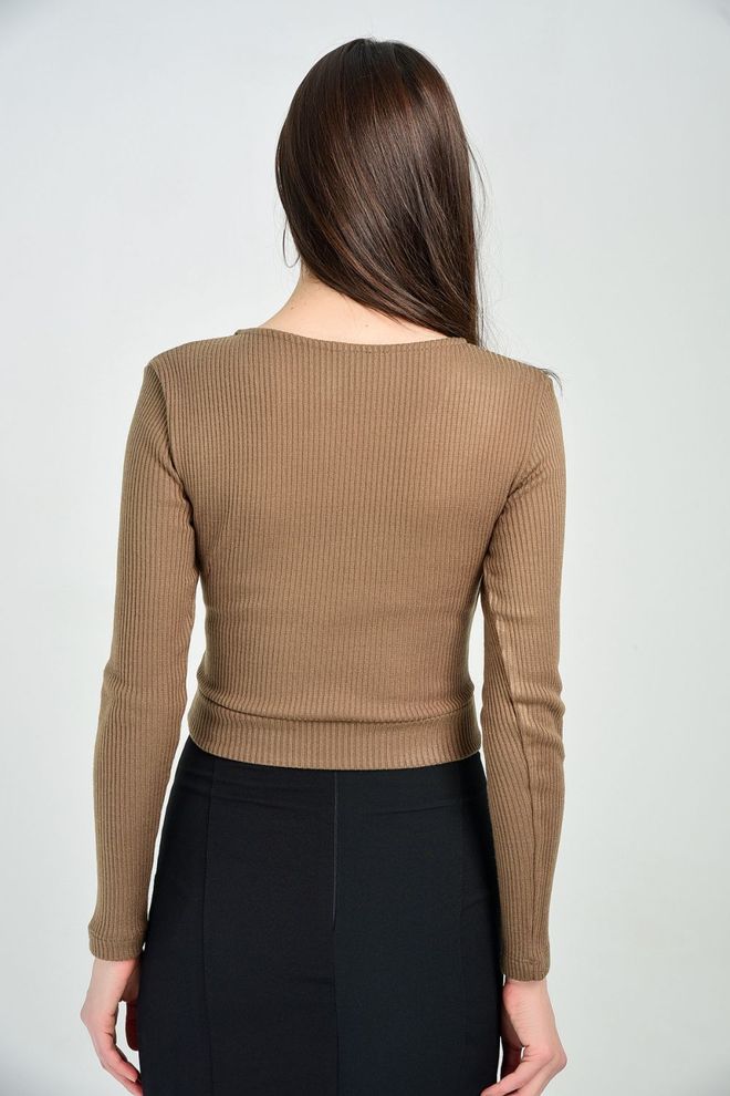 SENSE Blusa Sense In Tessuto Maglieria Marrone Abbigliamento all'ingrosso Acrilico