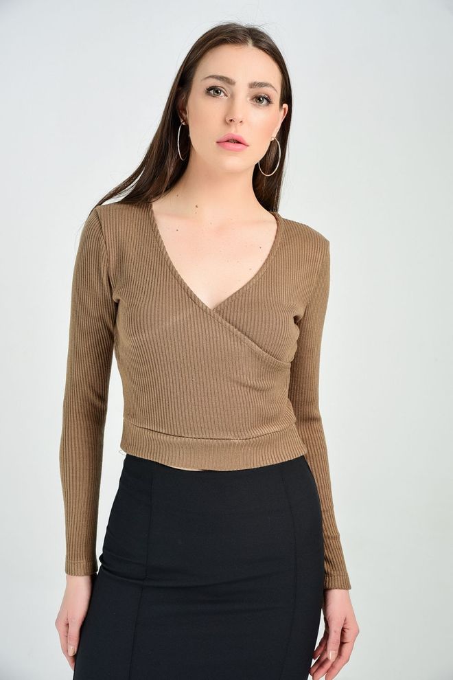 SENSE Blusa Sense In Tessuto Maglieria Marrone Abbigliamento all'ingrosso Compleanno