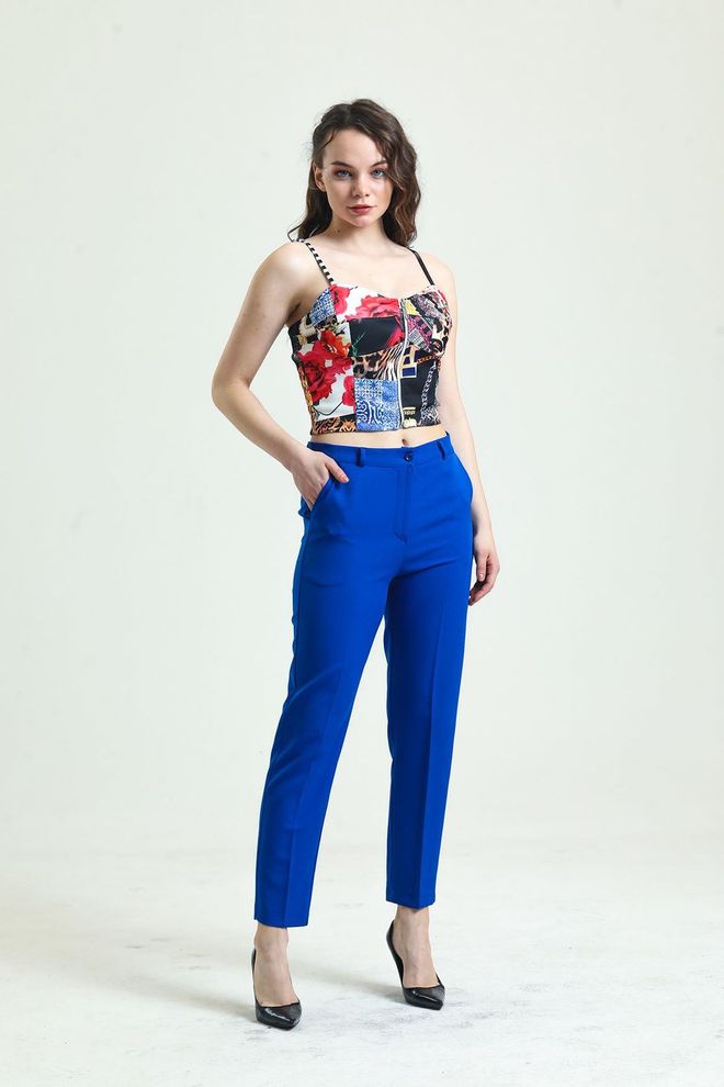 SENSE Hlače Sense Saks Hlače Do Gležnjev Iz Atlas Blaga Oblačila na debelo Poliester