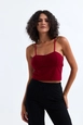 A wholesale clothing model wears sns11009-sense-dark-red-gloped-lined-bustier, Turkish wholesale  of 