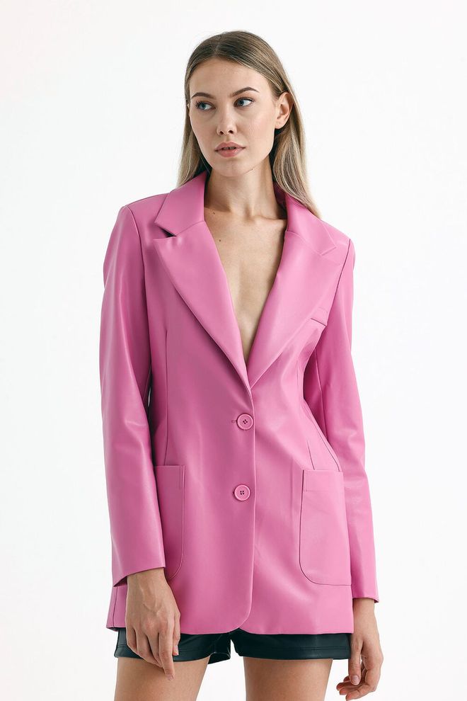 SENSE Damska Kurtka Ze Sztucznej Skóry Sense W Kolorze Fuksji Hurtowa sprzedaż odzieży Casual