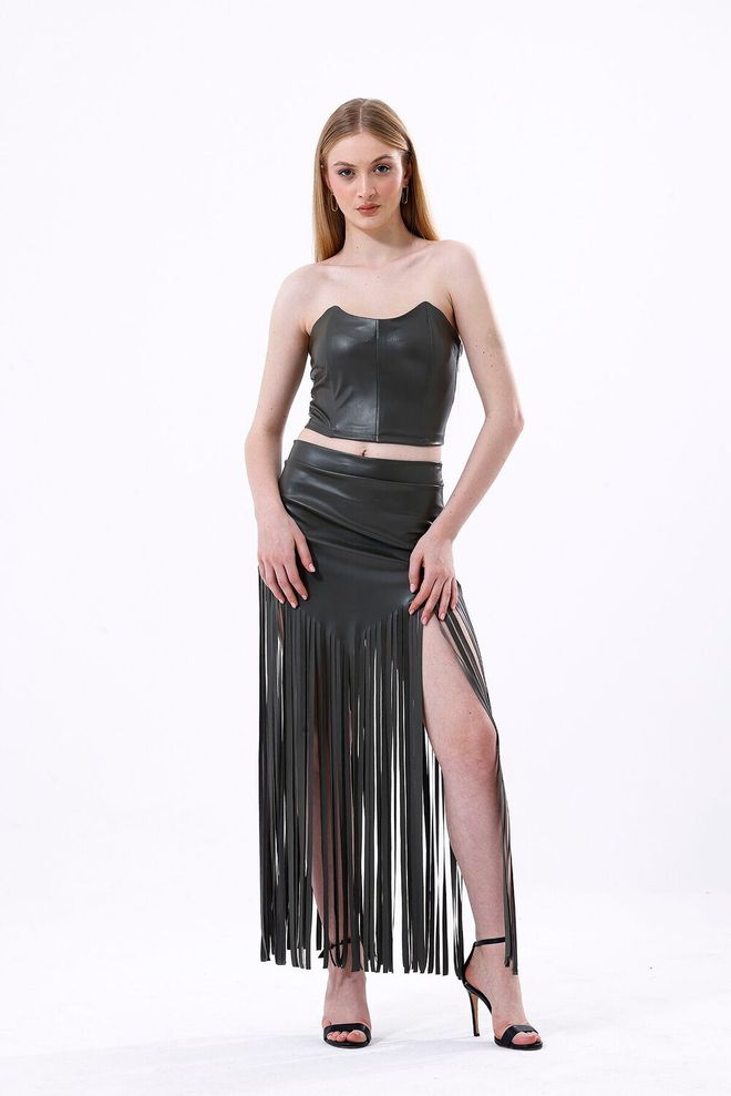 SENSE Sense Khaki Kutais Odinis Sijonas Didmeninė prekyba drabužiais Kokteilinė