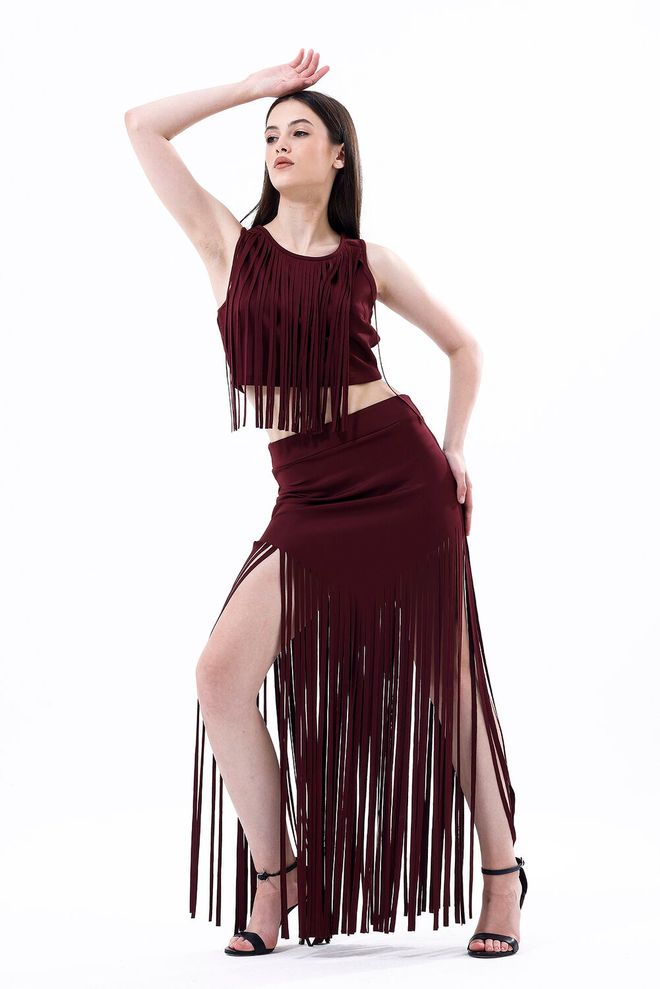 SENSE Sense Burgundy Kutais Vakarinės Suknelės Sijonas Didmeninė prekyba drabužiais Kokteilinė