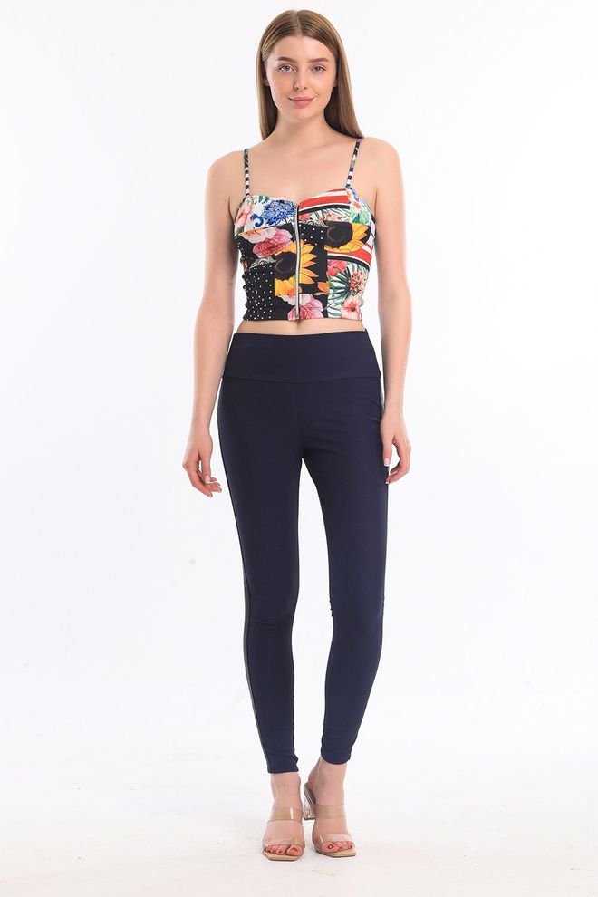 SENSE Османски Чорапогащник С Кожени Райета Индиго Дрехи на едро Полиестер