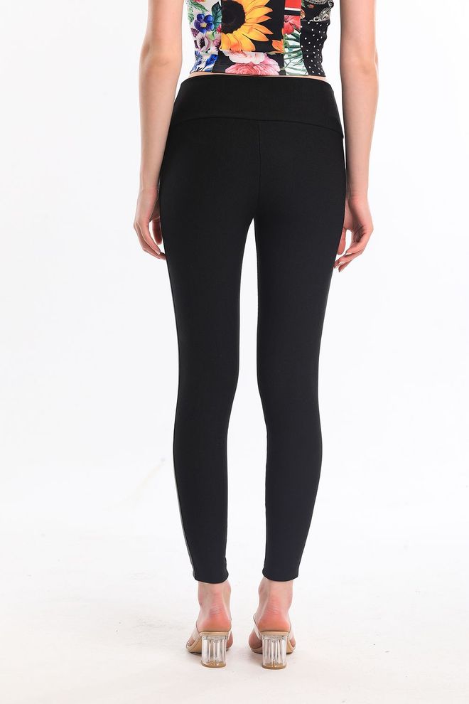 SENSE Collants Ottoman Rayés En Cuir Noir Vêtements en gros 4