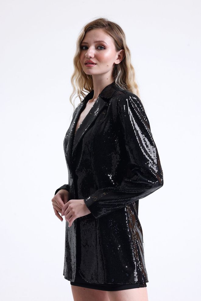 SENSE Lined Evening Dress Sequin Jacket Black Wholesale Clothing 2