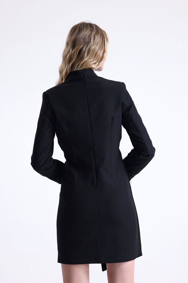 SENSE Sense Black Lined Double Breasted Jacket With Zipper Detail On The Back Wholesale Clothing Elegant