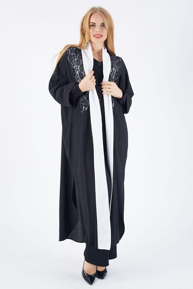 SENSE Babil Fabric Kimono Black Wholesale Clothing Modest