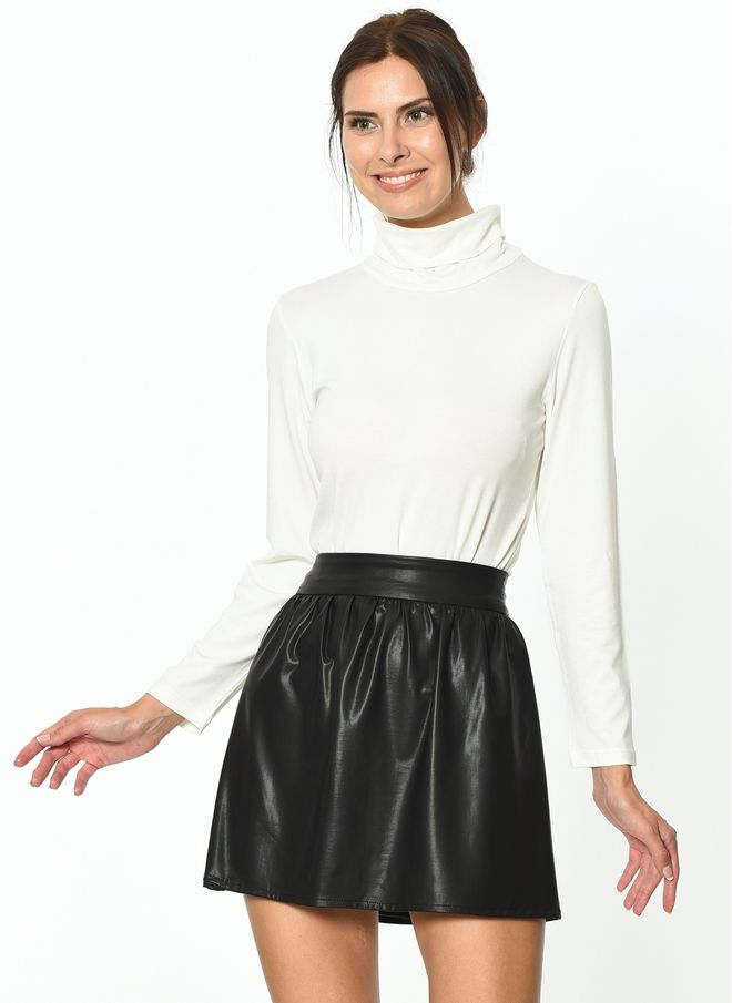 SENSE Блуза С Висока Яка И Дълъг Ръкав Екрю Дрехи на едро Небрежен