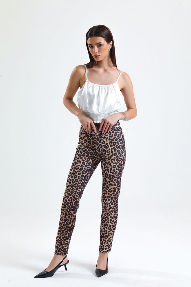 SENSE Брюки Карандаш С Леопардовым Узором Коричневый Оптовая продажа одежды Повседневный