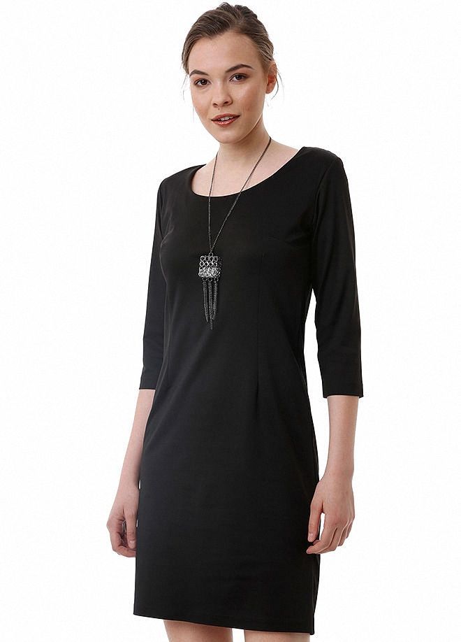 SENSE Платье Из Кожи И Тюля Черный Оптовая продажа одежды Полиэстер