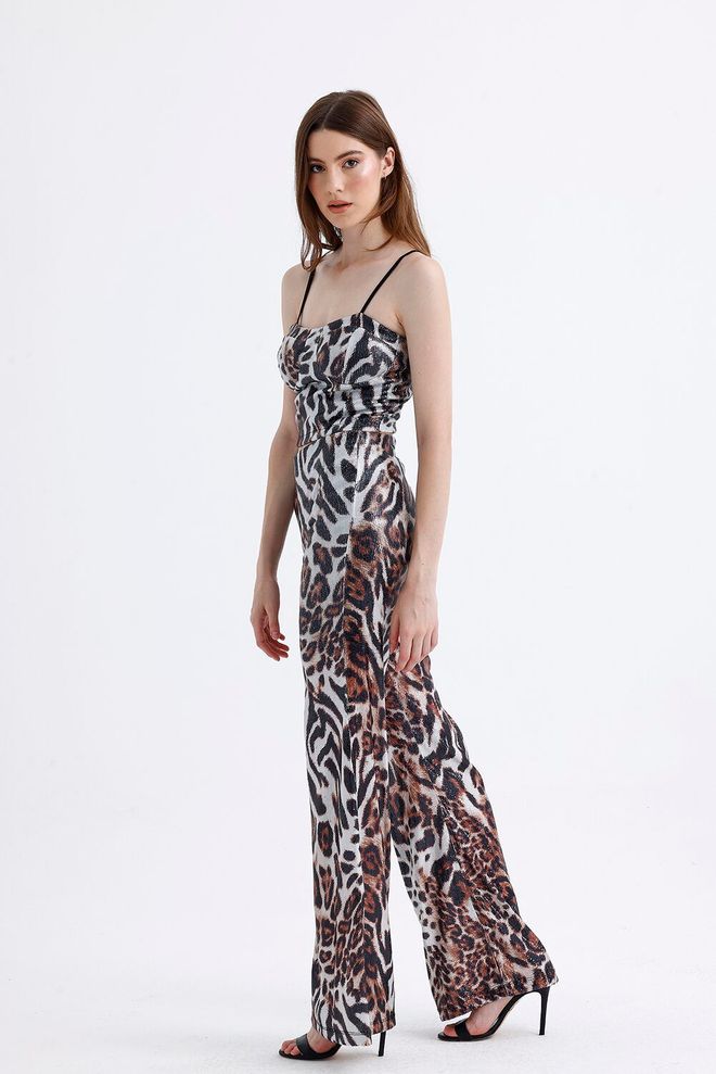 SENSE Pantalones Anchos Con Lentejuelas Y Estampado De Tigre Marrón Blanco Y Negro Ropa al por mayor Formal