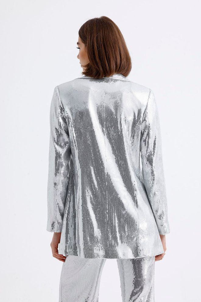 SENSE Јакна Са Шљокицама Са Поставом Сребрна Велепродаја одеће 4