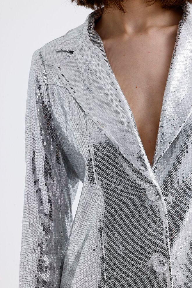 SENSE Јакна Са Шљокицама Са Поставом Сребрна Велепродаја одеће Јесен/јесен