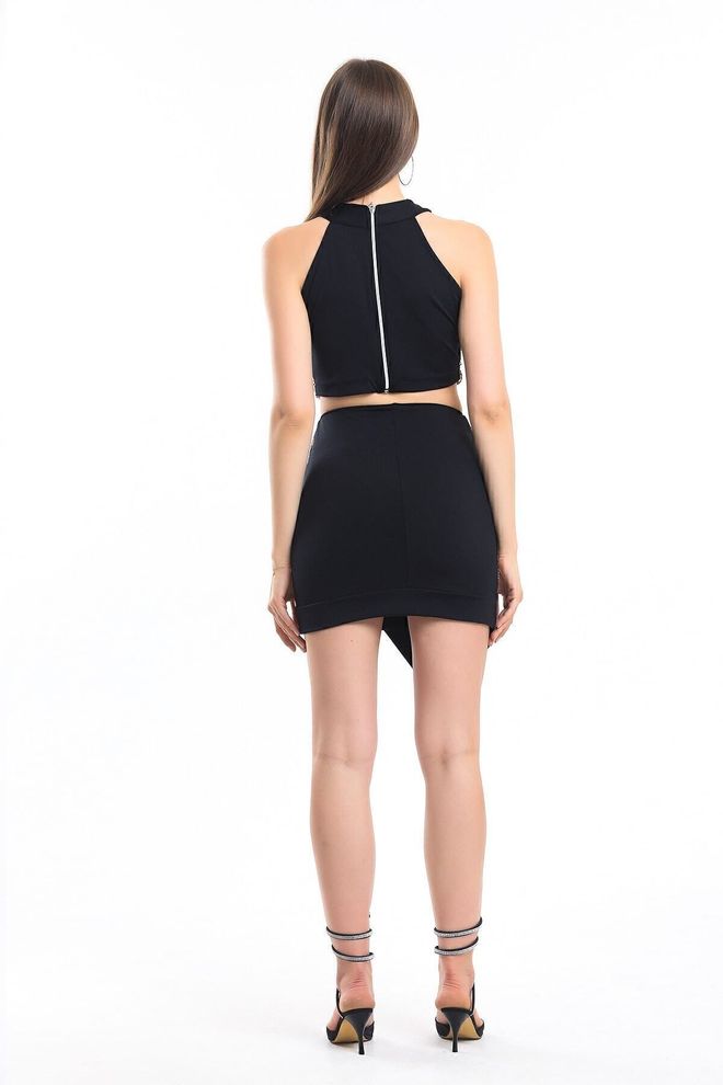 SENSE Bustier De Mergulho Frontal Com Lantejoulas Traseiras Mink Roupas por atacado 4