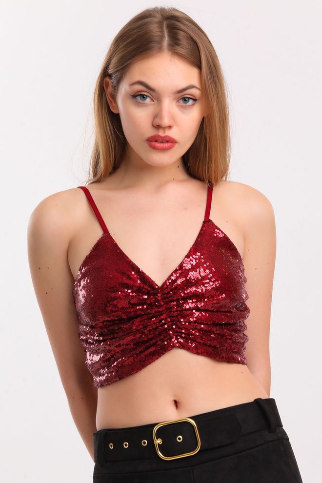 SENSE Bustiyer_Bus32289 Con Paillettes Rosso Bordeaux Separato Con Cerniera Abbigliamento all'ingrosso Formale