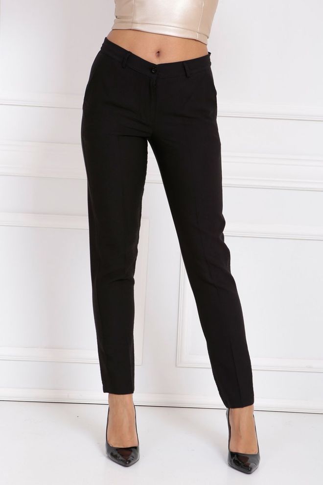 SENSE Sense Black Waist Bridge Trim Stitched Pants Wholesale Clothing Polyester