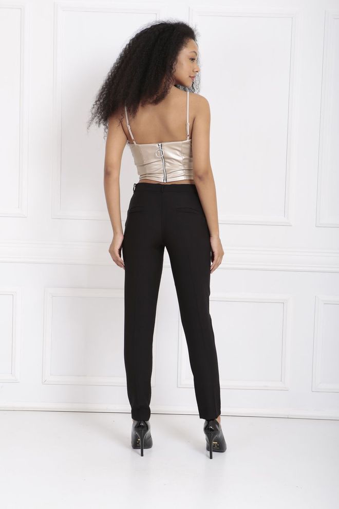 SENSE Sense Black Waist Bridge Trim Stitched Pants Wholesale Clothing Formal