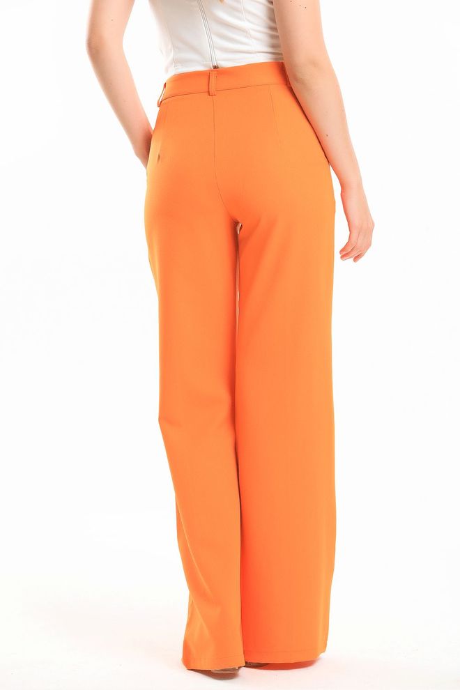 SENSE Sense Orange Ornamental Stitched Hürrem Fabric Loose Leg Pants Wholesale Clothing 4