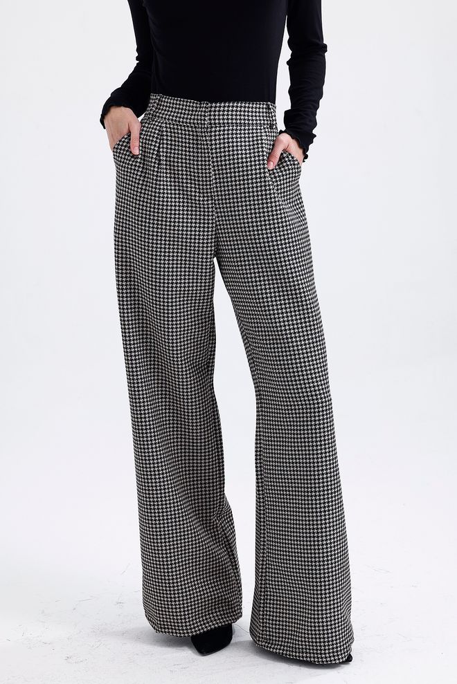 SENSE Goose Foot Pattern Lined Jacket And Pants Set Grey Wholesale Clothing Fall