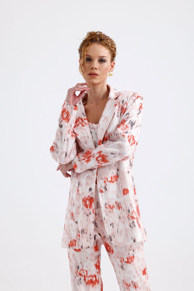 SENSE Batik Eyeliner Patterned Evening Dress Sequin Jacket Multicolor Wholesale Clothing No Fabric