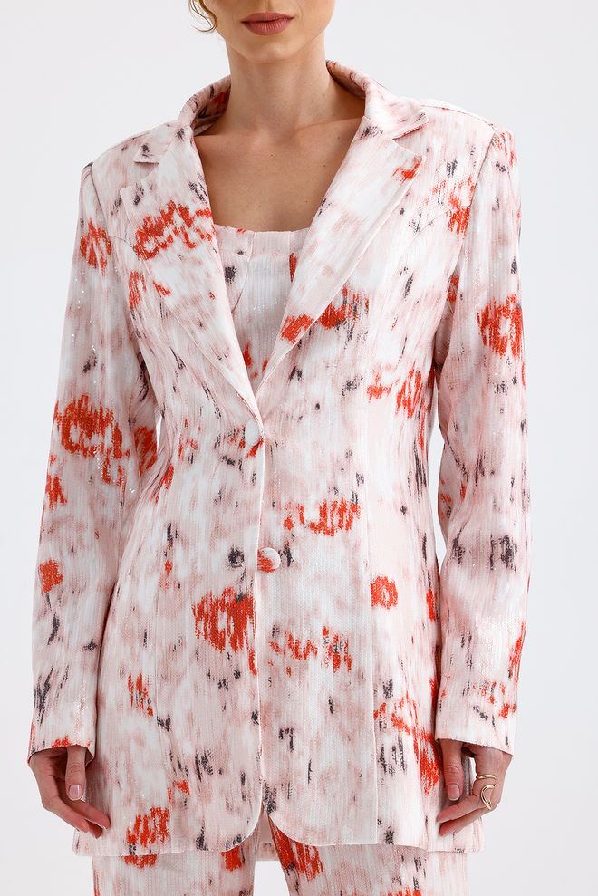 SENSE Batik Eyeliner Patterned Evening Dress Sequin Jacket Multicolor Wholesale Clothing Fall