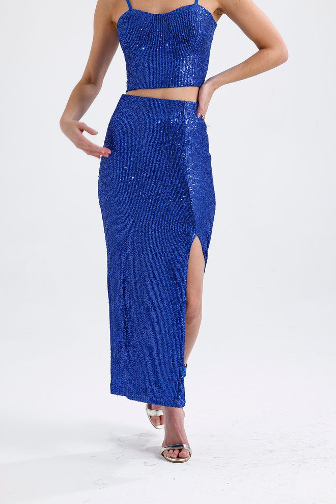 SENSE Elastic Waist Lined Sequin Evening Dress Skirt Saks Wholesale Clothing Summer