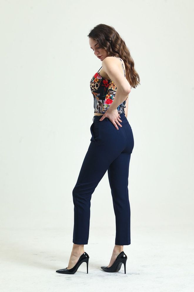 SENSE Atlas Fabric Pants At The Wrist Navy Blue Wholesale Clothing Fall