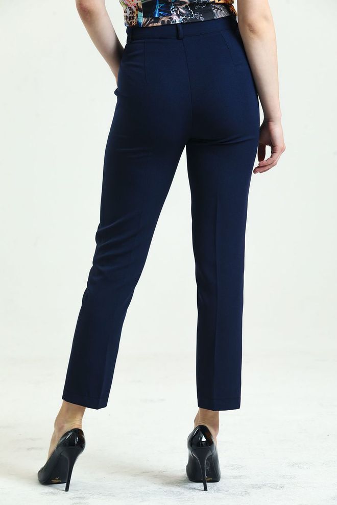 SENSE Atlas Fabric Pants At The Wrist Navy Blue Wholesale Clothing Formal