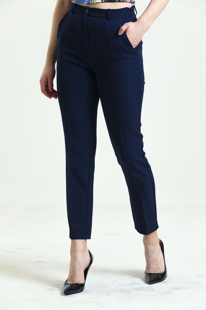 SENSE Atlas Fabric Pants At The Wrist Navy Blue Wholesale Clothing Polyester