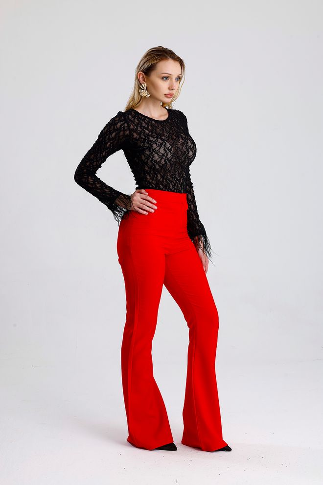 SENSE Red Sexy Formal Elegant Pants Wholesale Clothing Work