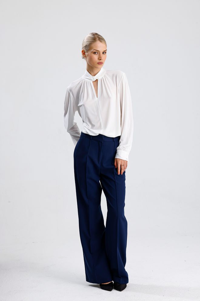 SENSE Navy Blue Formal Elegant Vintage Pants Wholesale Clothing Work