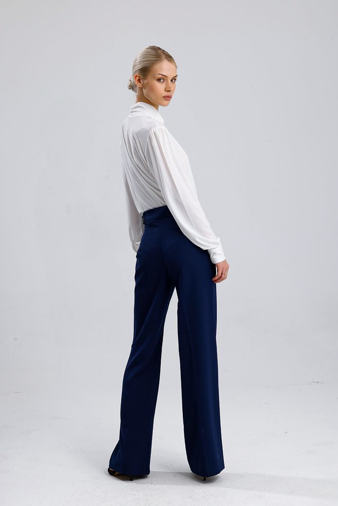 SENSE Navy Blue Formal Elegant Vintage Pants Wholesale Clothing Formal