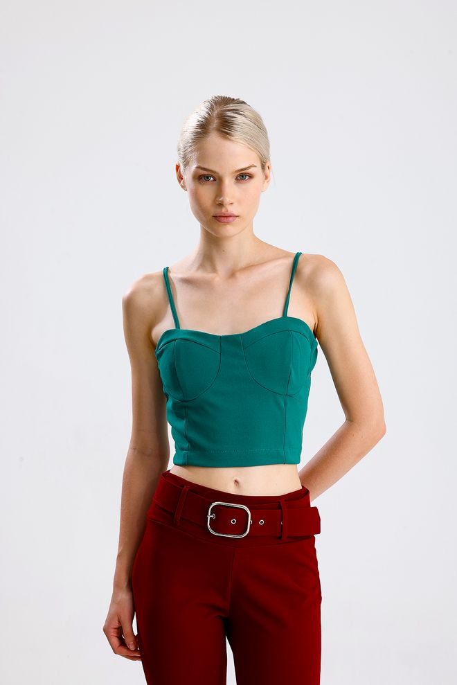 SENSE Sexy Green Bustier With Sweetheart Neck Wholesale Clothing Birthday