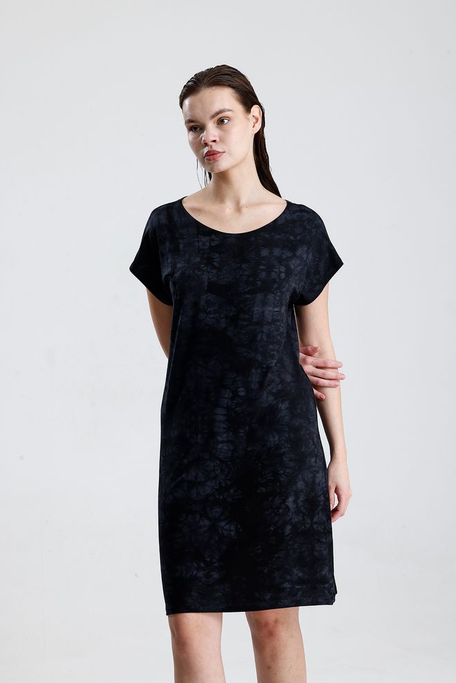 SENSE Robe Droite Noire Décontractée Et Modeste Avec Manches Courtes Vêtements en gros Modeste