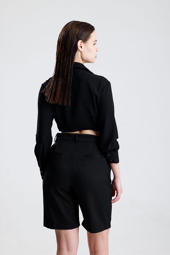 SENSE Black Elegant Formal High Waist Bermuda Shorts Wholesale Clothing Elegant