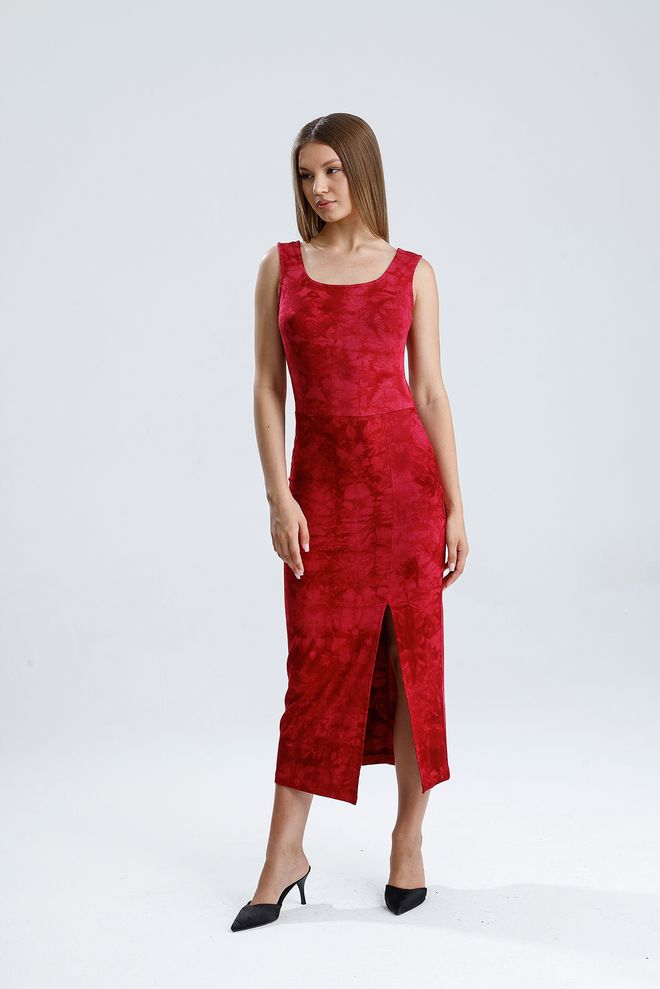 SENSE Rood Sexy Elegant Formeel Slip Jurk Groothandel Kleding Kerst
