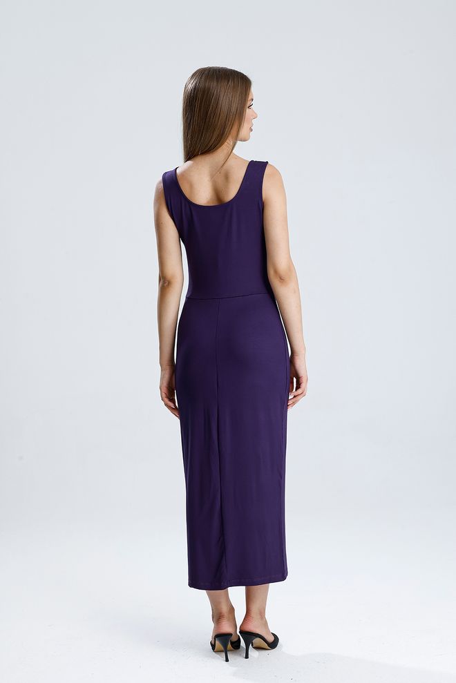 SENSE Elegante Paarse Mouwloze Kokerjurk Met Vierkante Hals Groothandel Kleding Sexy