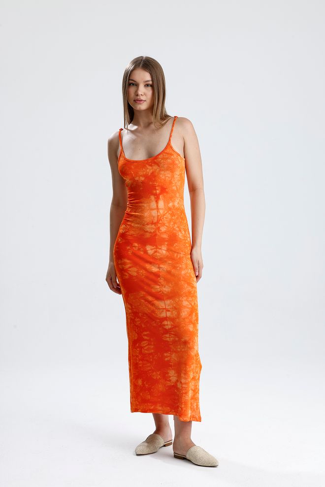SENSE Arancione Sexy Casual Boho Sottoveste Maxi Vestito Abbigliamento all'ingrosso Casuale