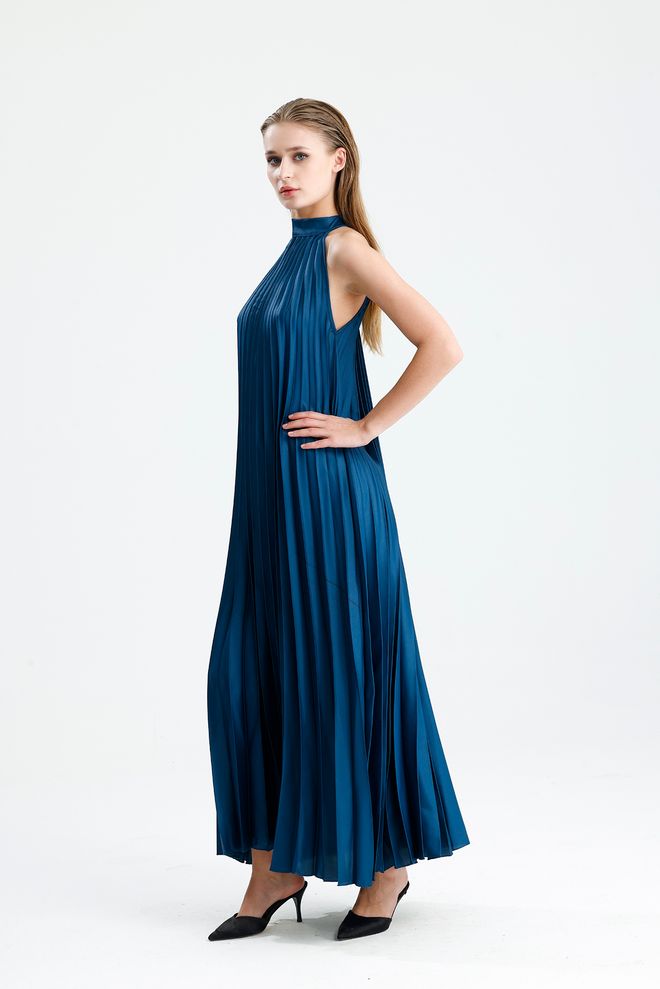 SENSE Tamsiai Mėlyna Elegantiška Suknelė Iki Grindų Didmeninė prekyba drabužiais 1