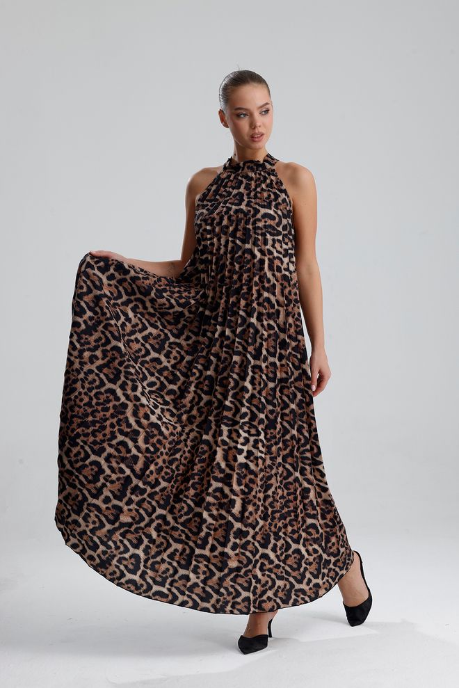 SENSE Ruda Be Rankovių Shift Tipo Su Gyvūnų Raštu Suknelė Didmeninė prekyba drabužiais 1