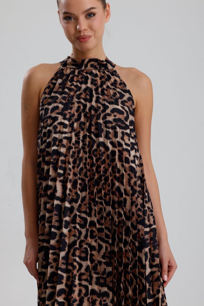 SENSE Ruda Be Rankovių Shift Tipo Su Gyvūnų Raštu Suknelė Didmeninė prekyba drabužiais Vasara