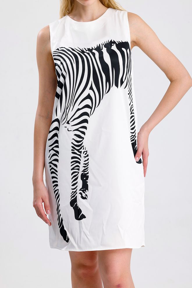 SENSE Rochie Neagră Fără Mâneci Tip Shift Cu Decolteu Rotund Îmbrăcăminte cu ridicata Primăvară