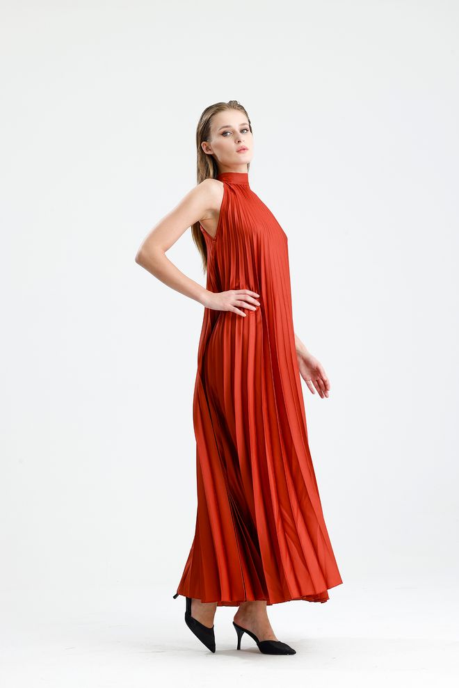 SENSE Vestido Blazer Laranja Elegante Com Decote Alto Roupas por atacado Formal