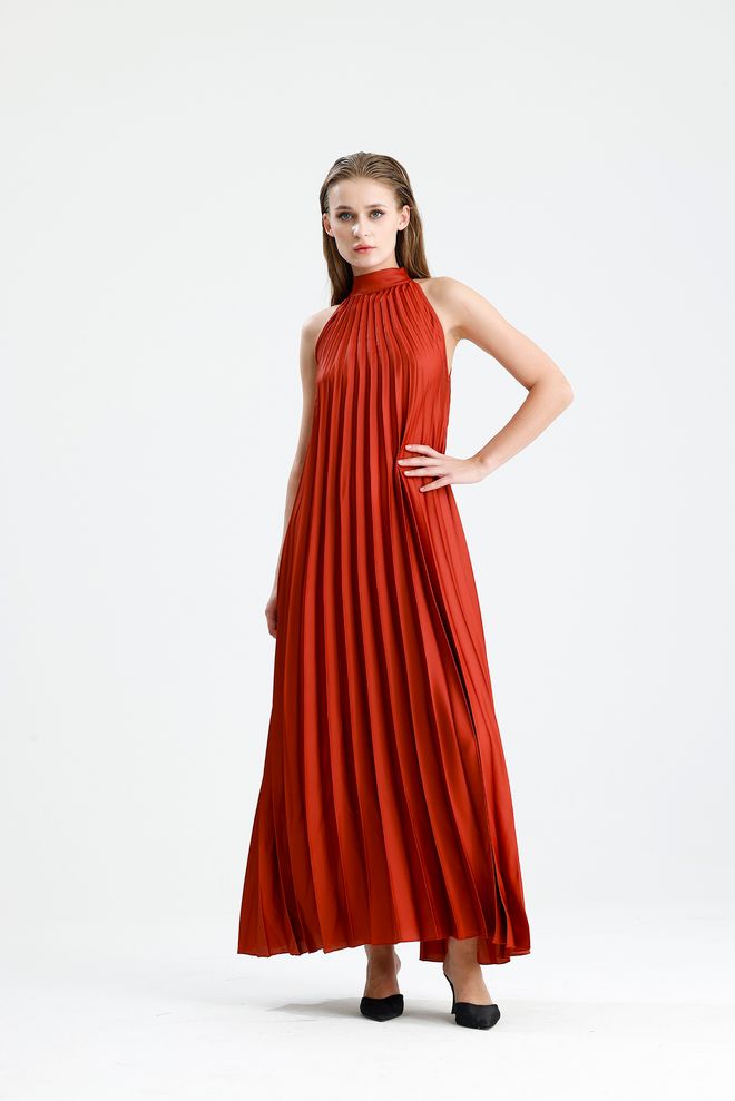 SENSE Eleganti Oranžinė Ilga Blazerinė Su Aukštu Kaklu Suknelė Didmeninė prekyba drabužiais 1